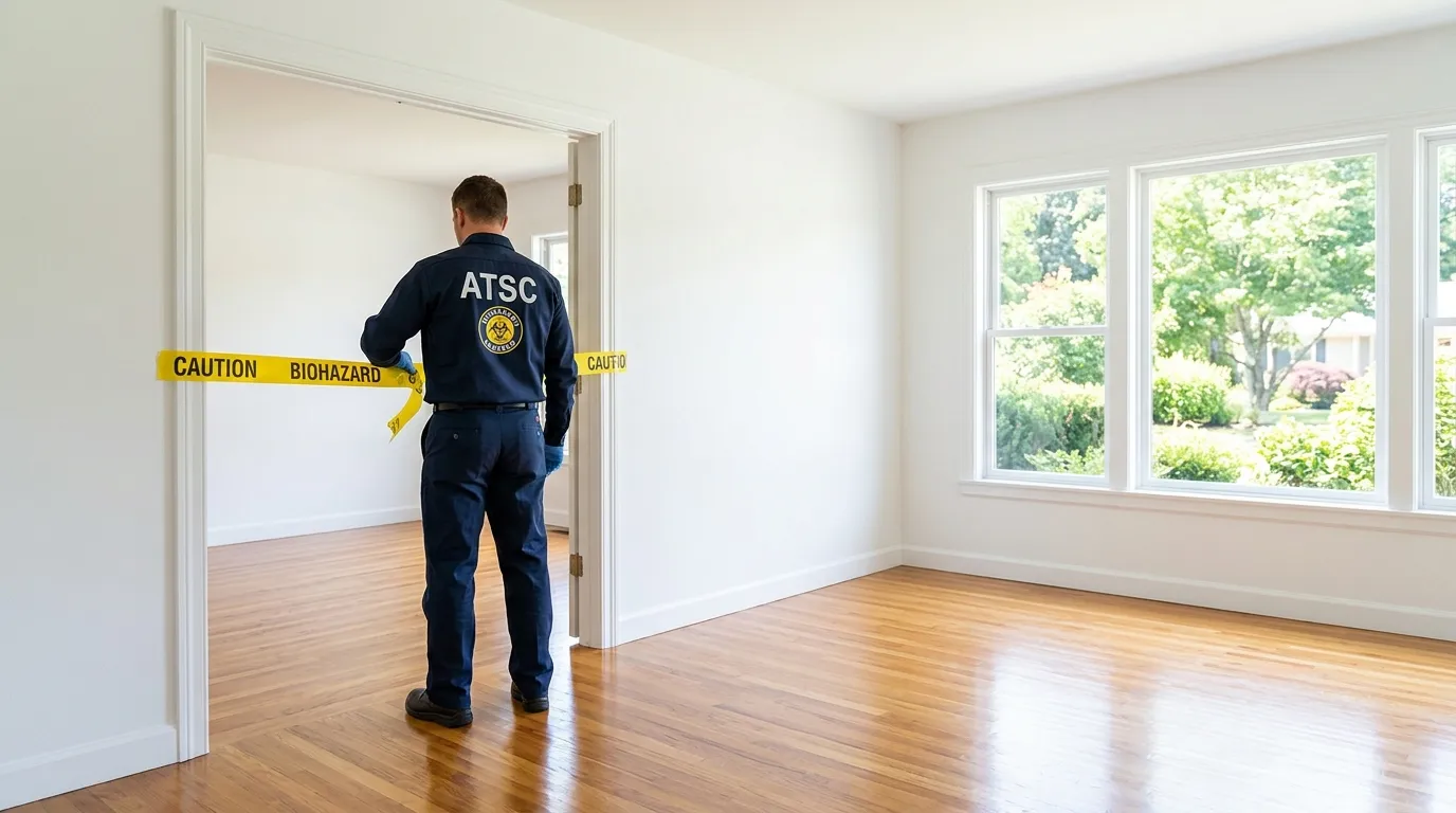 Certified biohazard cleanup crew performing Crime Scene Cleanup in Surfside